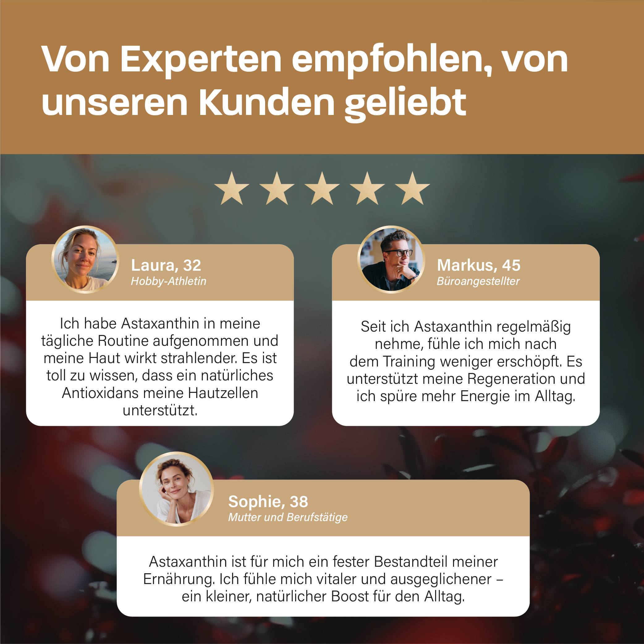 Astaxanthin - NatAxtin®. Premium Antioxidantien Softgels & Vitamin E