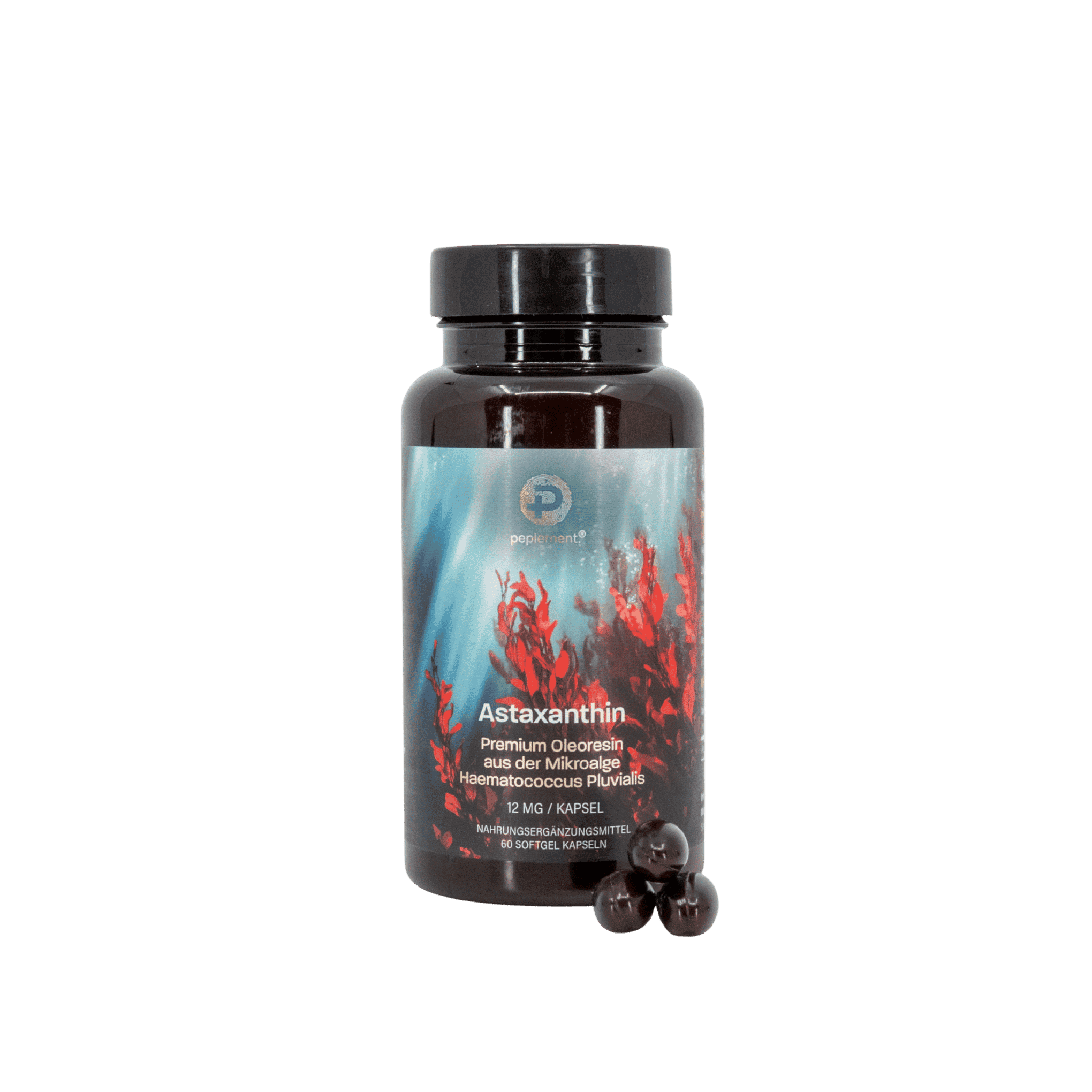 Astaxanthin Softgelkapseln 12 mg - hochdosiertes natürliches Carotinoid aus der Mikroalge