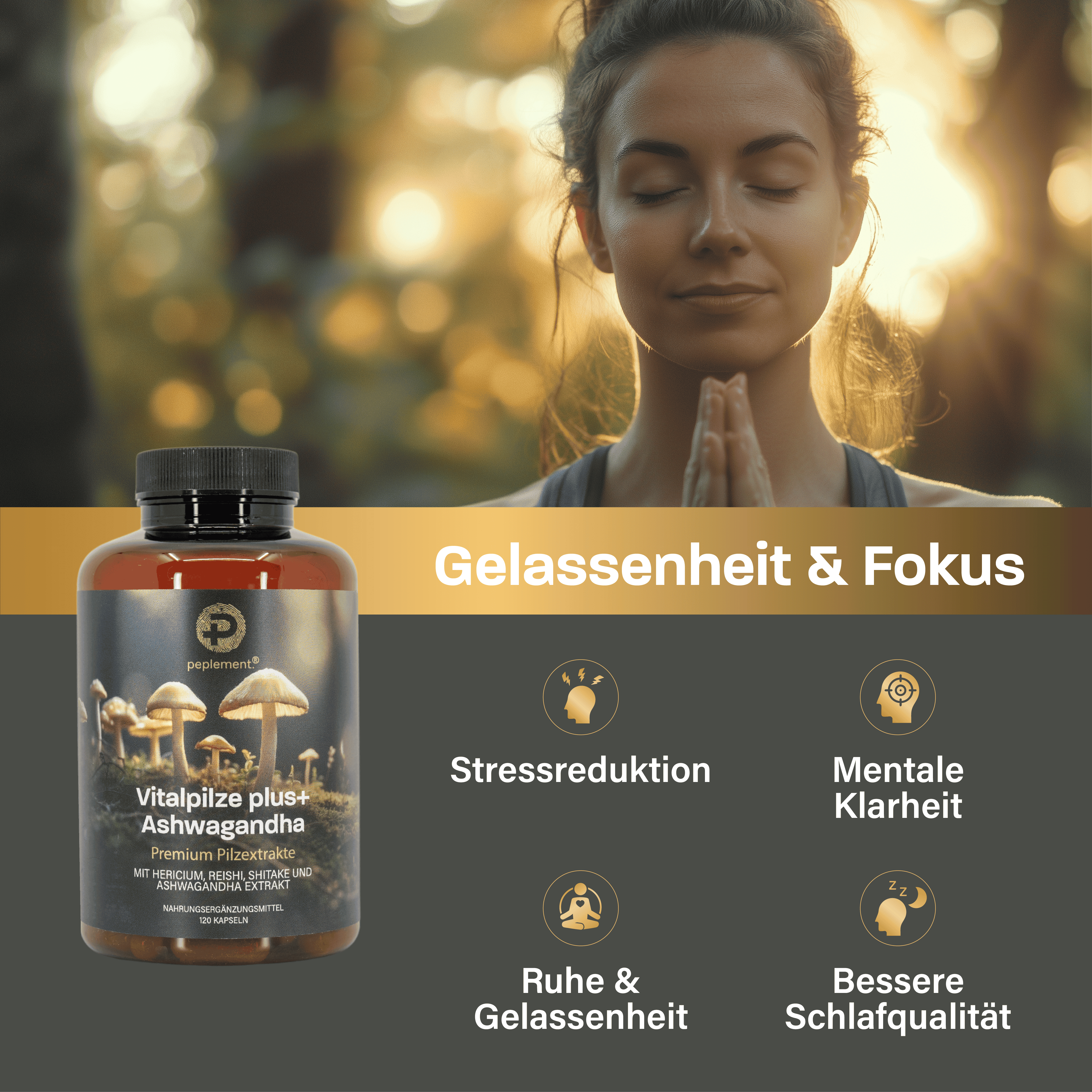 Vitalpilze plus+ Komplex mit Ashwagandha