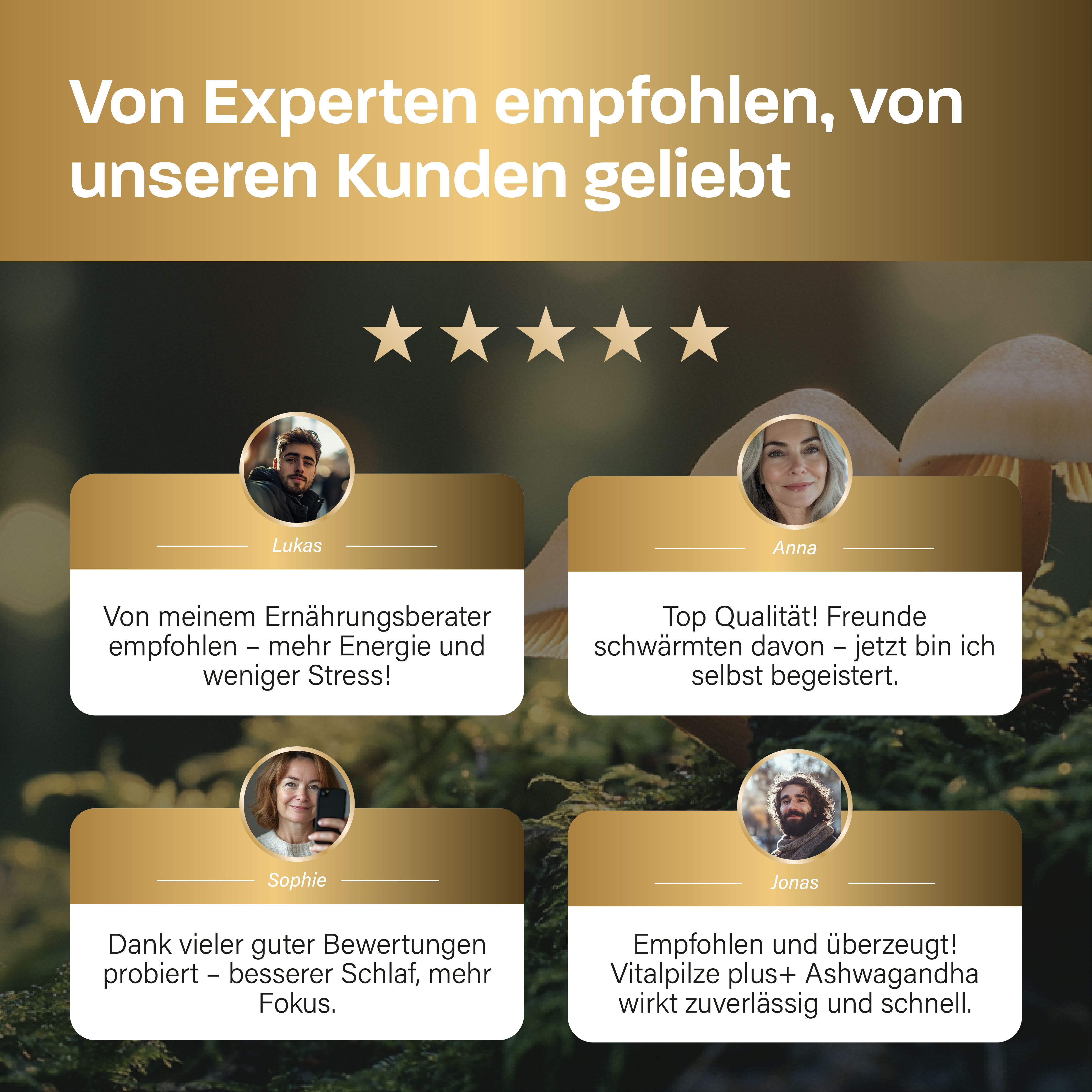 Vitalpilze plus+ Komplex mit Ashwagandha