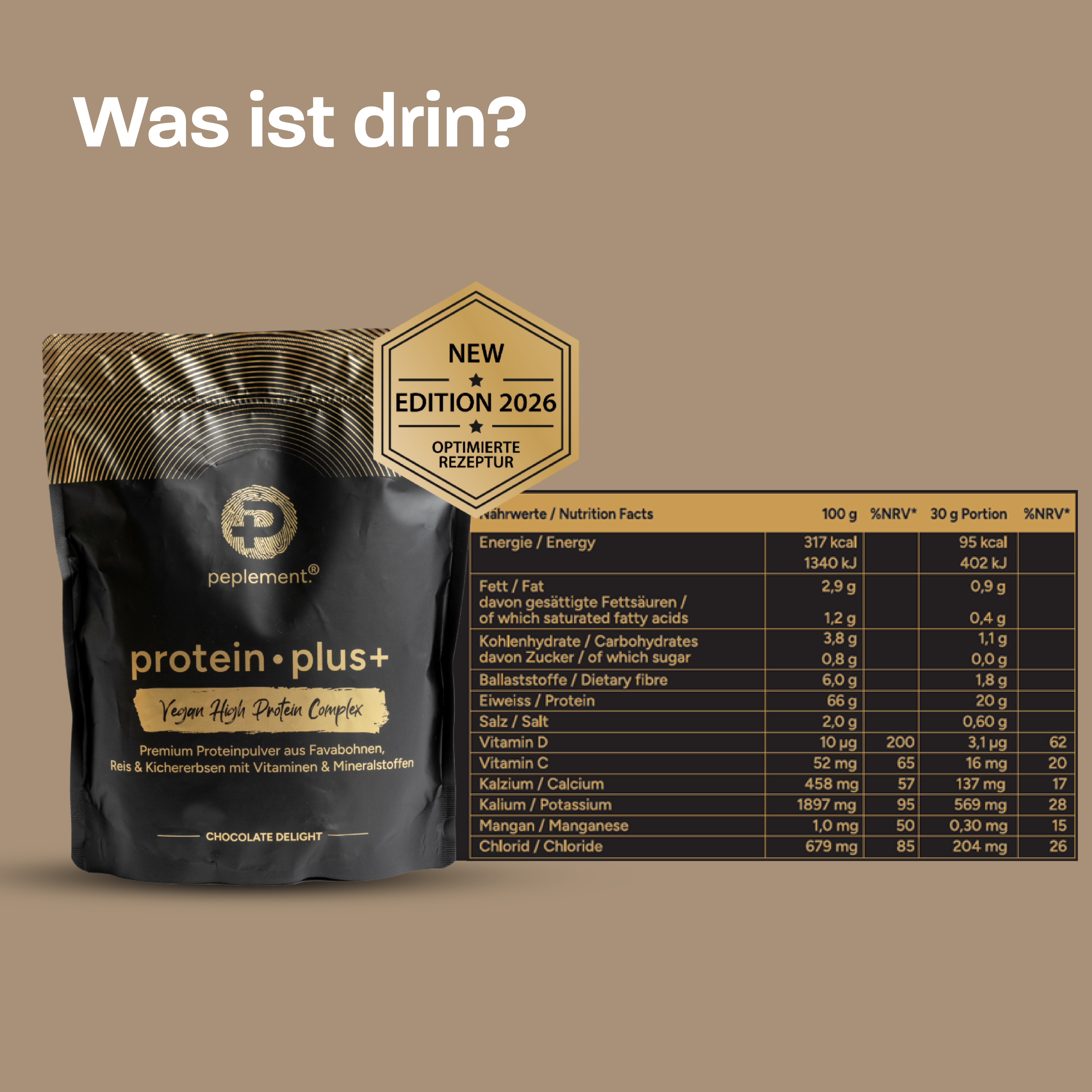 Veganes Premium-Protein mit herausragenden Leistungsdaten (560 g Pulver, Schoko Geschmack)